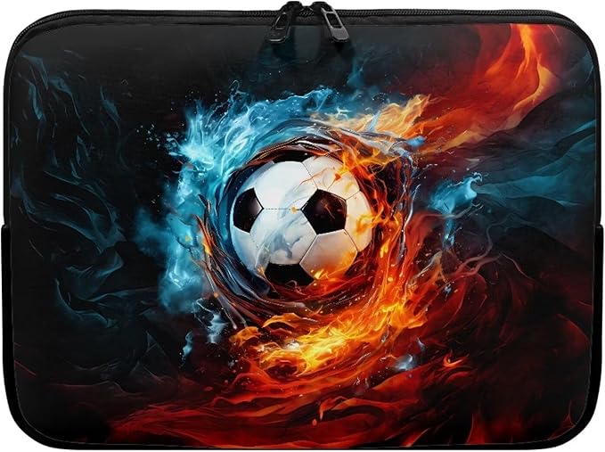 Football Lap Top Case for Men Boys 17 inch Laptop Sleeve Water and Flame Computer Sleeve Bag Portable Laptop Protector with Multiple Uses Ideal Gifts for Women Girls Tablet Bag Briefcase