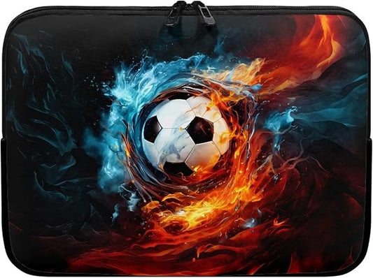 Football Lap Top Case for Men Boys 13 inch Laptop Sleeve Water and Flame Computer Sleeve Bag Portable Laptop Protector with Multiple Uses Ideal Gifts for Women Girls Tablet Bag Briefcase