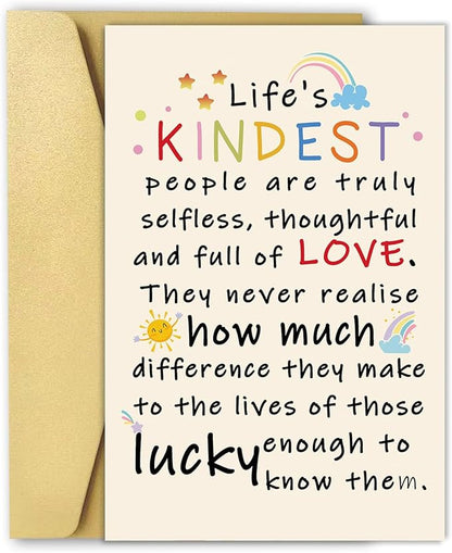 OJsensai Funny Thank You Card for Him Her, Best Appreciation Gifts for Women Men, Colorful Friend Friendship Gifts