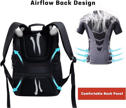 COTS Laptop Backpack, Black, Unisex, 15.6" Laptop Compartment, 15" 14" 13" Laptops, 16" x 11.8" x 5.5"