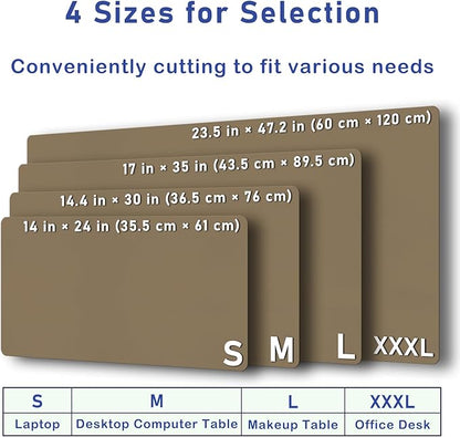 Boutilon Leather Desk Pad 24"x 14" Non-Slip Mouse Pad,Office Desk Mat,Waterprooft PU Leather Desk Blotter,Desk Pad Protector,Desk Writing Pad for Home Office Decor (S-Dark Apricot)