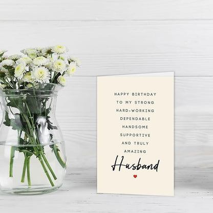 Sweet Birthday Gift for Husband - Romantic & Thank You Card