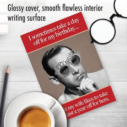 NobleWorks - Funny Birthday Greeting Card with 5 x 7 Inch Envelope (1 Card) Bday Day Off C8220BDG