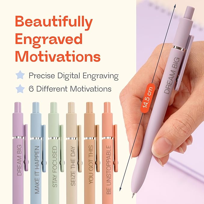Achievers Inspirational Pen Set for Women - Motivational Quotes Office Gift for Her, Congratulations on Promotion, New Job Gifts Lady Boss Business Pens, Adult Graduation Gifts Stylish Sets (Pastel)