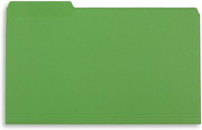 Blue Summit Supplies Green Legal File Folders, 1/3 Cut Tab, Legal Size, Great for Organizing and Easy File Storage, 100 Per Box