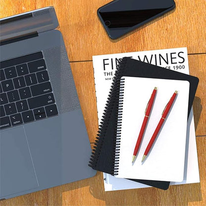 Cambond Ballpoint Pens Red Pens - Metal Pen Black Ink Pens 1.0 mm Medium Point Retractable Nice Pens Smooth Writing Pens for Journaling Men Women Police Uniform Office Business, 10 Pack (Red)