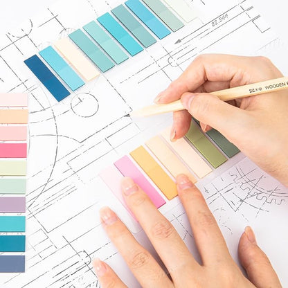 ZTML MS 1400 Pieces Tabs, Morandi Sticky Tabs, Page Markers, Page Tabs for Binders, Colored Book Tabs for Annotating Books, Reading Notes and Classify Files, 26 Sets Book Sticky Tabs for Notebooks