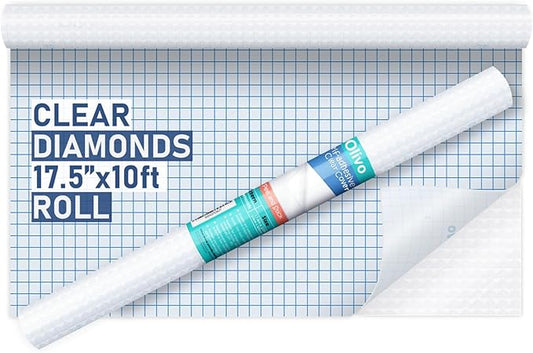 Diamonds Clear Contact Paper Roll for Books Crafts, 17.5in x 10ft Sticky Adhesive Clear Plastic Cover Protector Film Liner