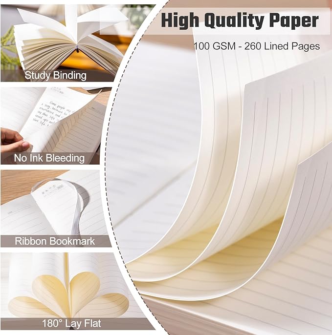 Ovesmusl Lined Journal for Women Journals for Writing 260 Pages A5 Notebooks for Work Tree of Life Hardcover Leather Diary Journals, 5.7”x8.3”, Pink