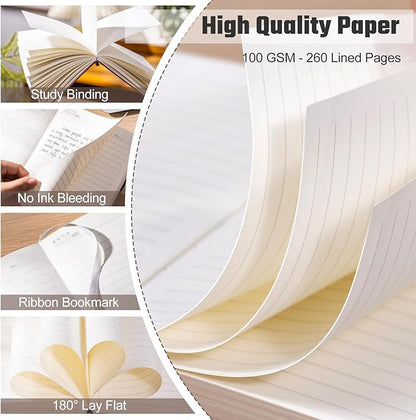 Ovesmusl Lined Journal for Women Journals for Writing 260 Pages A5 Notebooks for Work Tree of Life Hardcover Leather Diary Journals, 5.7”x8.3”, Pink