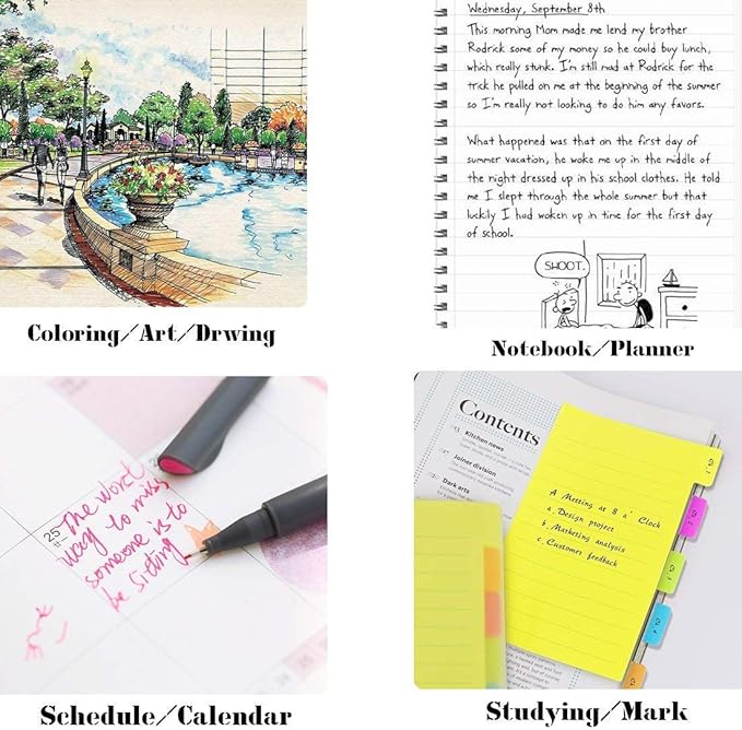 ai-natebok 36 Colored Fineliner Pens Fine Tip Pens Porous Fineliner Color Pens for Journal Planner Writing Note Taking Calendar Agenda Coloring Art School Office Supplies