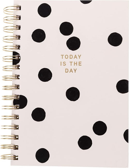 Graphique Hardbound Spiral Journal | Polka Dot Design | Premium Paper | Notebook | Diary | Lists | Record Month and Date | Great Gift | 160 Ruled Pages | 6.25” x 8.25”