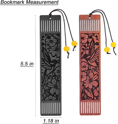 Wood Hummingbird Bookmark Gifts,Aesthetic Bookmarks Book Marks for Reading Women, Gifts for Bird Lovers (Hollow Hummingbird)