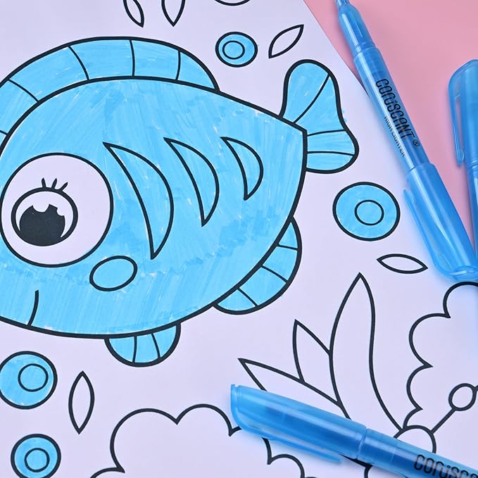 coruscant Blue Highlighters Bright Colors,32 Packs, Chisel Tip Marking, Quick Drying,No Bleed for Teacher Kids Organizing and Coloring in the Home, School, Office