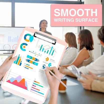 Sooez Glitter Clipboard with Storage, High Capacity Storage Clipboard with Pen Holder, Cute Clip Boards 8.5x11 with Low Profile Clip, Sparkle Plastic Clipboard Case Box for Women & Kids, Side Opening