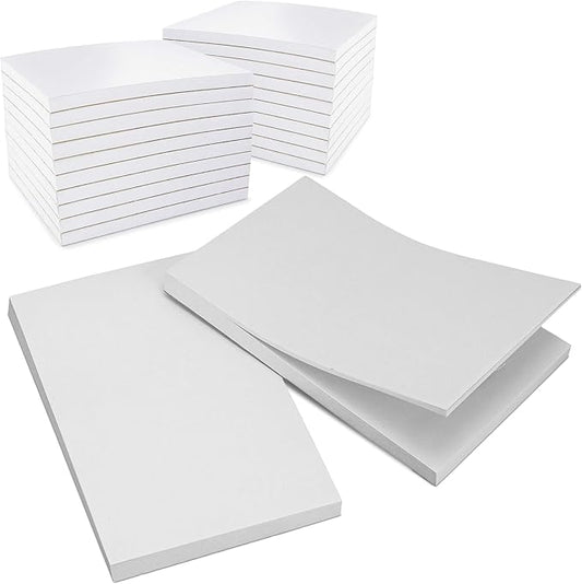 FMP Brands 100 Pack Note Pads 4x6, 100 Sheets Per Memo Pad, Writing Scratch Pad, Blank Notepad, White Waitress Server Note Pads, Paper Pad, To Do Grocery List Small Notepads