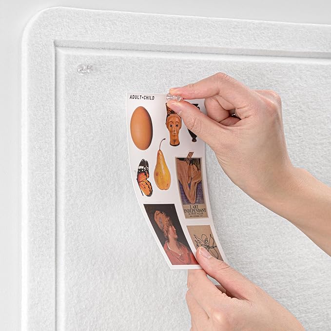 Large Bulletin Board - 60 x 36 Inches, Decorative Felt Pin Board for Wall - 5' x 3' Foldable Photo Display Board with Self-Adhesive Tape, Includes 20 Push Pins - White