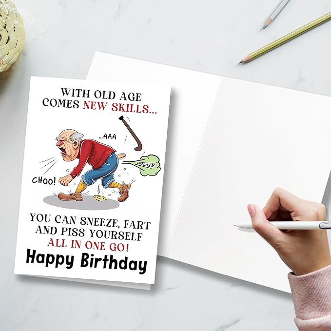 Funny Birthday Card for Men, Funny Birthday Card for Friends Grandpa Brother Husband Dad, Happy Birthday Card for Men Seniors, Funny Getting Older Birthday Card for Men, Old Age Bday Greeting Card