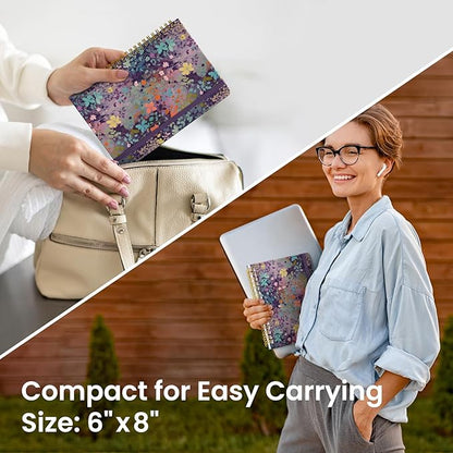 Pretty Cute Lined Spiral Journal Notebook for Women, Aesthetic College Ruled Notebook for Work & Note Taking, A5 Hardcover Journal for Writing, 140 Pages, Lavendar Floral