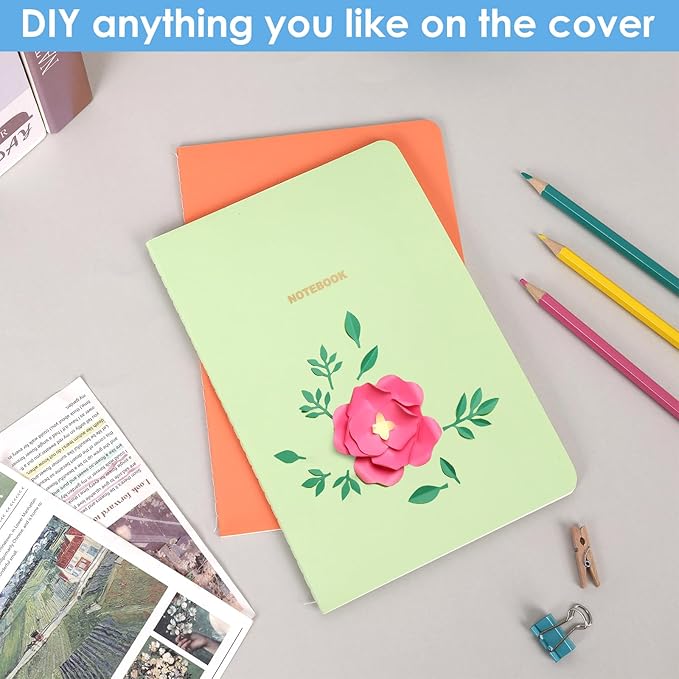 LABUK 12pcs A5 Bulk Notebooks Journals, 5.5 x 8in Lined Pastel Journal Notebook, Colors Ruled Journals for Writing, Office,60 Sheets 6 Color