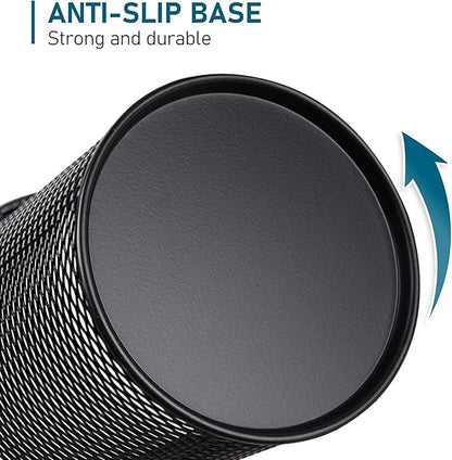 QYH Metal Pencil Holder for Desk Mesh Pen Cup 4 Packs Black Pen Organizer Office 3.54x3.93 Inch