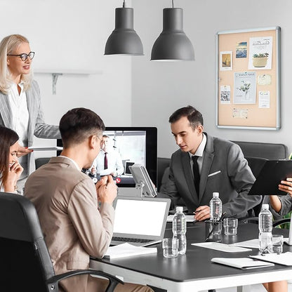 Geetery Enclosed Fabric Bulletin Board Tamperproof Lockable Noticeboard Fabric&Aluminium Frame Display Cases Wall-Mounted Display Case for School, Office - Secure,Durable Design(26 x 20 Inch,Beige)