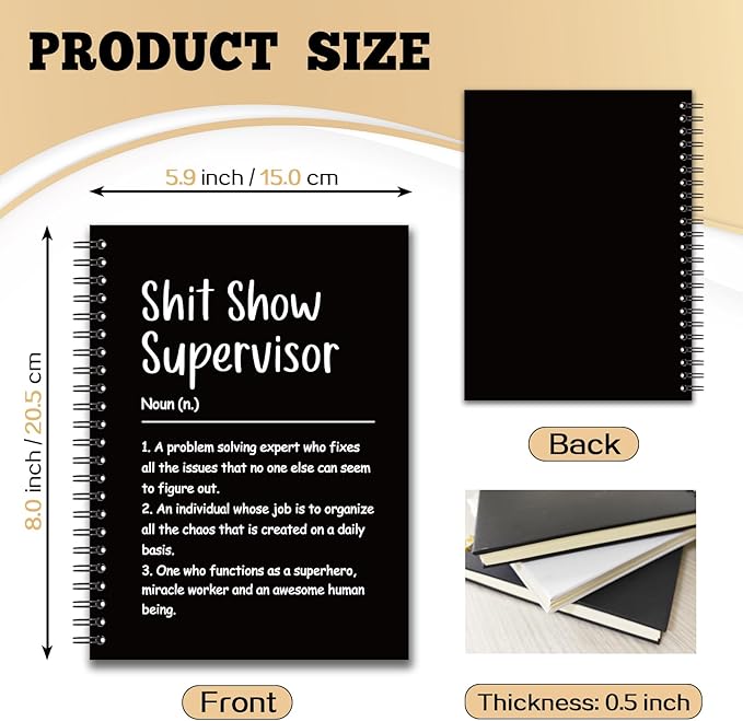 YAZMEEN Supervisor Blank Spiral Notebook（160 Pages） Sxxt Show Supervisor Definition Hardcover Notebook Supervisor Appreciation Gift Funny Gag Gift Journal for Supervisor Boss Leader Colleague Friend