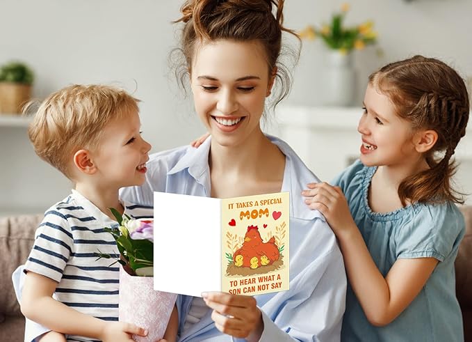 FaCraft Funny Mothers Day Card for Mom Thank You Gift Cards with Envelope, for Mother from Son Daughter Kids