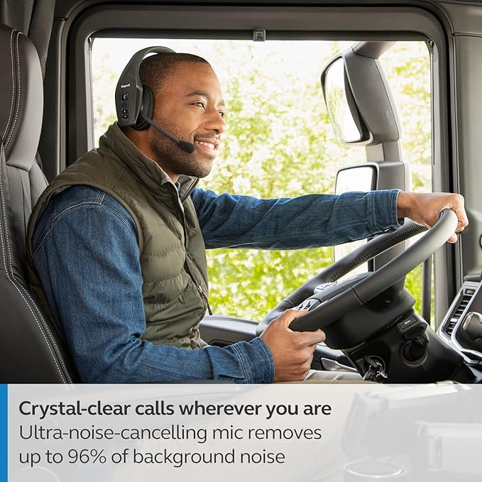 BlueParrott B650-XT Trucker Bluetooth Headset – Mono, Wireless Noise Cancelling Headset - Activated ANC for Clear Calls, Extended Wireless Range, IP54-Rated - Ideal for Anyone On-The-Go, Black