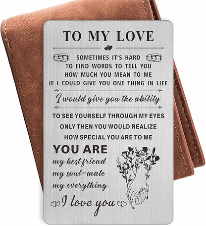 Resdink I Love You Gifts for Her Women, Romantic Wedding Anniversary Card for Girlfriend Wife, Female Love Valentines Day Birthday Gifts Card Woman Mini Note from Husband Boyfriend