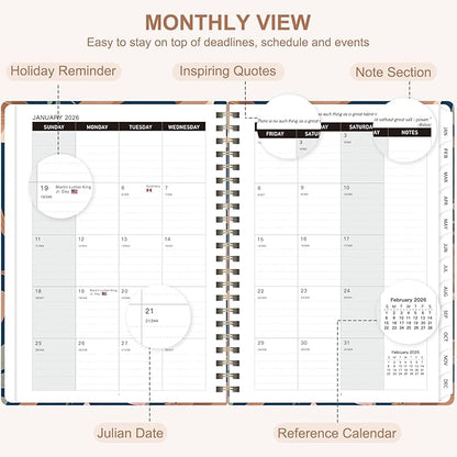 2026 Planner, Weekly and Monthly Academic Planner Calendar (JAN.2026 - DEC.2026), Planning Agenda Book, for Office Desk Accessories and School Supplies, A5(6.3" x 8.5")