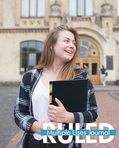 5 Subject Notebook - Spiral Notebook, College Ruled Notebook With Dividers Pocket, Tabs, 11" Ruler, 300 Pages, for Writing Journal, Home & Office, School Supplies,8.5''x11'' Lily White 150Sheets