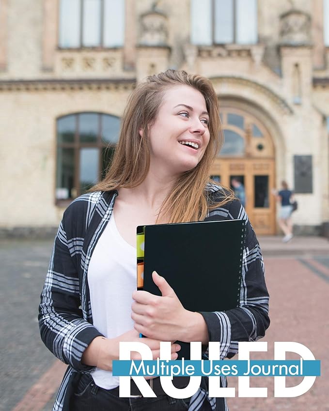 5 Subject Notebook - Spiral Notebook, College Ruled Notebook With Dividers Pocket, Tabs, 11" Ruler, 300 Pages, for Writing Journal, Home & Office, School Supplies, 8.5x11''Forest Green 150Sheets