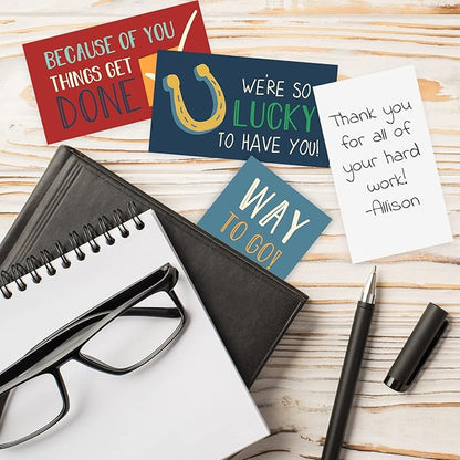 Workplace Appreciation Encouragement Cards / 50 Motivational Kindness Cards / 25 Gratitude Quote Designs For Employees/Small 2" x 3.5" Business Card Size