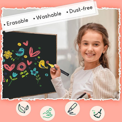 STATIONERY ISLAND Chalk Pens for Blackboard, Liquid Chalk Markers for Chalkboard and Glass, Wipeable Chalk pens for Window Drawing,8 Colours