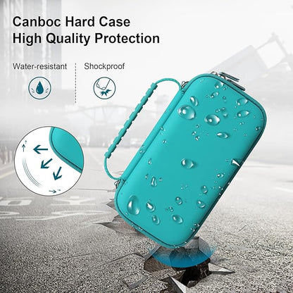 Canboc Carrying Case for NIIMBOT B21 Label Maker, Portable Bluetooth Thermal Label Printer Bag with Removable Shoulder Strap, Mesh Pocket fit Printer Labels, USB Cable, Turquoise (Case Only)