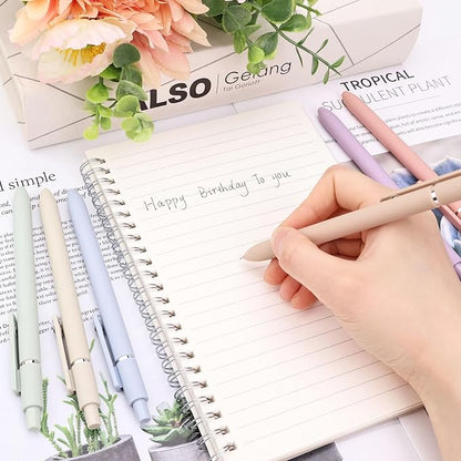 ITAWIXS 6Pcs Cute Gel Pens, 0.5mm Fine Point Smooth Writing Pens, Aesthetic Pens for Journaling Note Taking, Office School Supplies, Gifts for Women