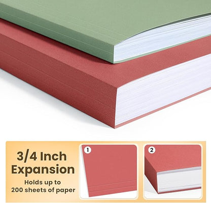 SUNEE Hanging File Folders Retro Colors, 25 Pack Letter Size File Folders with 1/5-cut Tabs, Stay Organized for Your Home and Office Bulk File and Documents