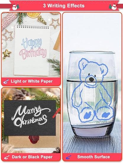 Outline Shimmer Markers, Easter Basket Essentials Stuffers, 12 Glitter Metallic Coloring Gel Pens, Tween Teen Girl Gifts Trendy Stuff, Cute School Art Craft Classroom Supplies Set for Kids Ages 4-16