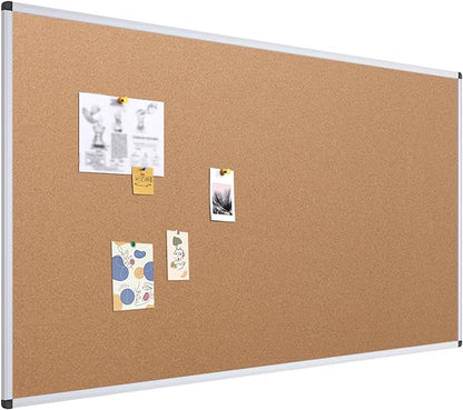 VIZ-PRO Cork Notice Board, 72 X 48 Inches, Silver Aluminium Frame