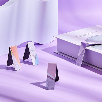 10 Pcs Magnetic Bookmarks Magnet Page Markers Magnetic Page Clip Marble Gift for Christmas Students Teacher Reading Home Office Supplies