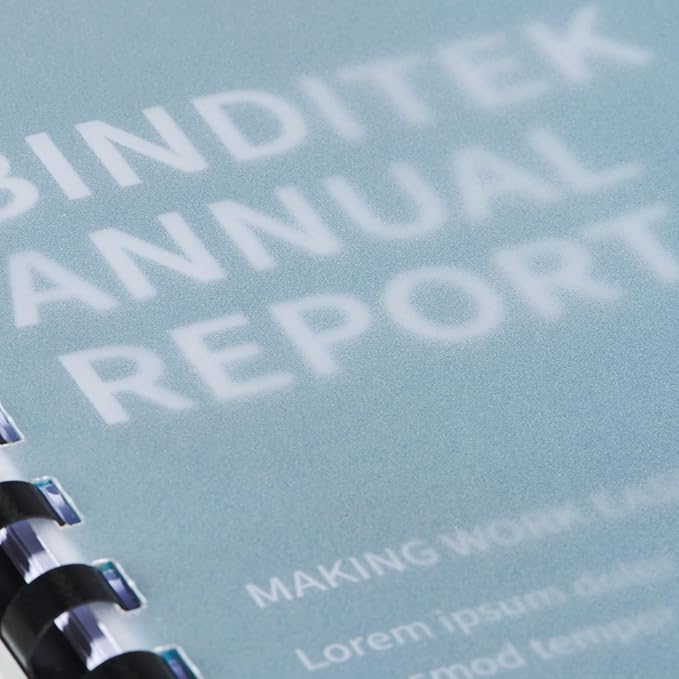 Binditek 50 Pack 12 Mil Frosted Polycover, Semi-Transparent Binding Presentation Covers, 8-1/2 x 11 Inches, Lightly Textured Sand Finish, Square Corners, Un-Punched Binding Front and Back Covers