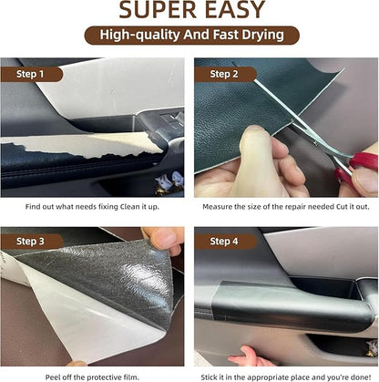 CHEIGHY Leather Repair Kit for Furniture - Advanced PU Material, Strong Self Adhesive Leather Repair Patch for Couch 17X79 inch Vinyl Repair Tape for Car Seat Upholstery Sofa Office Chair (Grey)