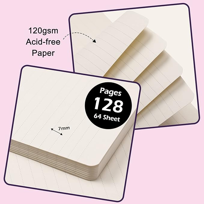 Ruled Notebook/Journal - Classic Lined Journal/Notebook, 5.3'' x 8.26'', Hardcover with Thick Paper, Banded + Pen Holder +Inner Pocket - Purple