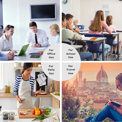 HXRTANGS PU Leather Notebook Binder Set A5, Refillable Writing Journal Planner Organizer with Paper Refills, Index Flags, Subject Dividers, Budget Stickers, Zipper Pocket and Bookmark Ruler, Orange