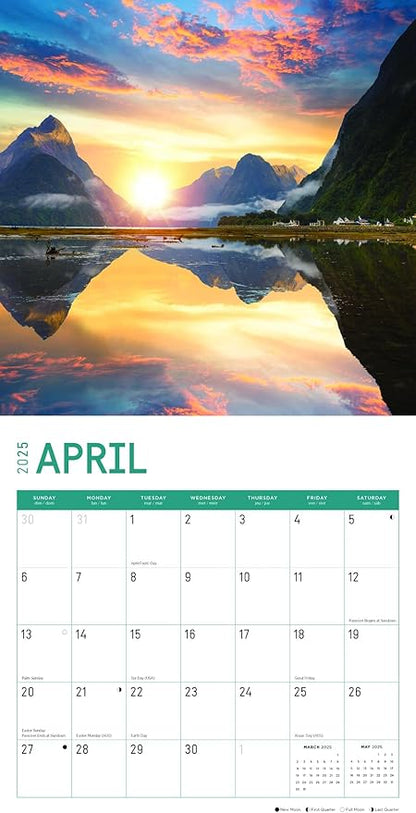 2025 National Parks Monthly Wall Calendar by Bright Day, Includes Over 300 Stickers, 12 x 12 Inch