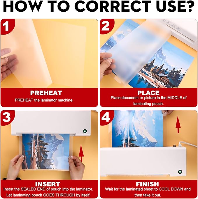 CAREGY 500 Pack Laminating Sheets,Thermal Laminating Pouches, 3 Mil, 9 x 11.5 Inches Lamination Sheet Paper for Laminator, Round Corner Letter Size