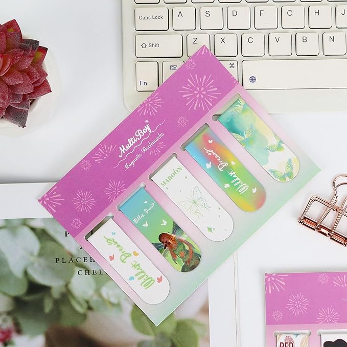 10Pcs Magnetic Bookmarks T-S Bookmarks Page Markers for Fans Readers, Women, Men, Book Lovers, Students Teachers, Funny Office Supplies Stationery Gifts Used in Office, School, Home (Green)