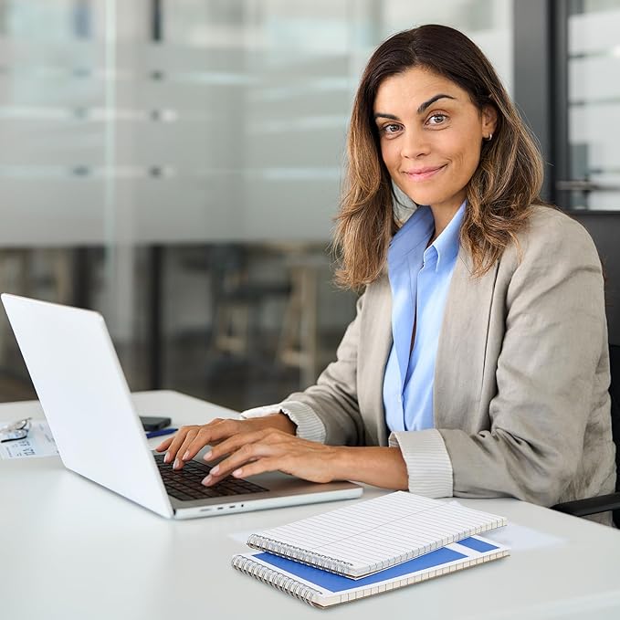 LABUK Steno Pads 6x9 Inches 5 Pack 80 Sheets Spiral Steno Notebooks Gregg Rule, Pocket Notebooks Colorful Covers with Top Spiral Pads for School, University, College, Work, Office, Valentine Gifts