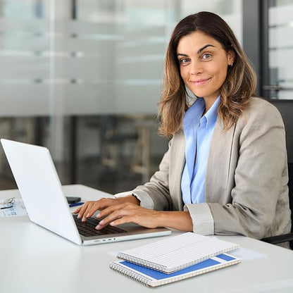 LABUK Steno Pads 6x9 Inches 5 Pack 80 Sheets Spiral Steno Notebooks Gregg Rule, Pocket Notebooks Colorful Covers with Top Spiral Pads for School, University, College, Work, Office, Valentine Gifts